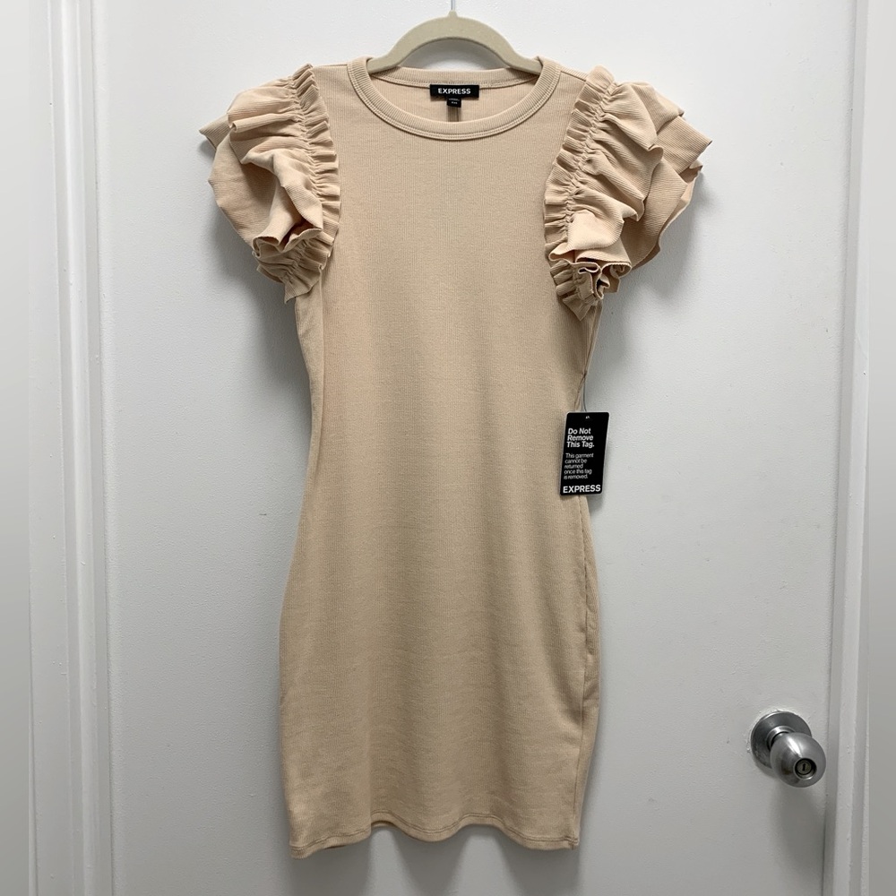 NWT Express Ruffle Shoulder Mini Cocktail Dress